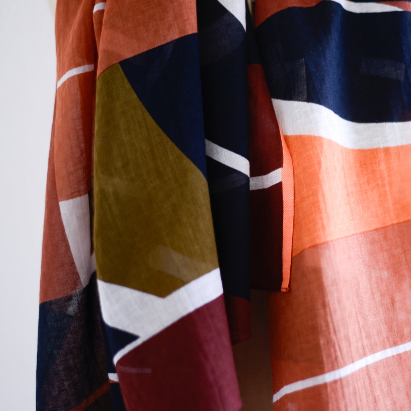 コットンショール Caramel Checkered Pattern