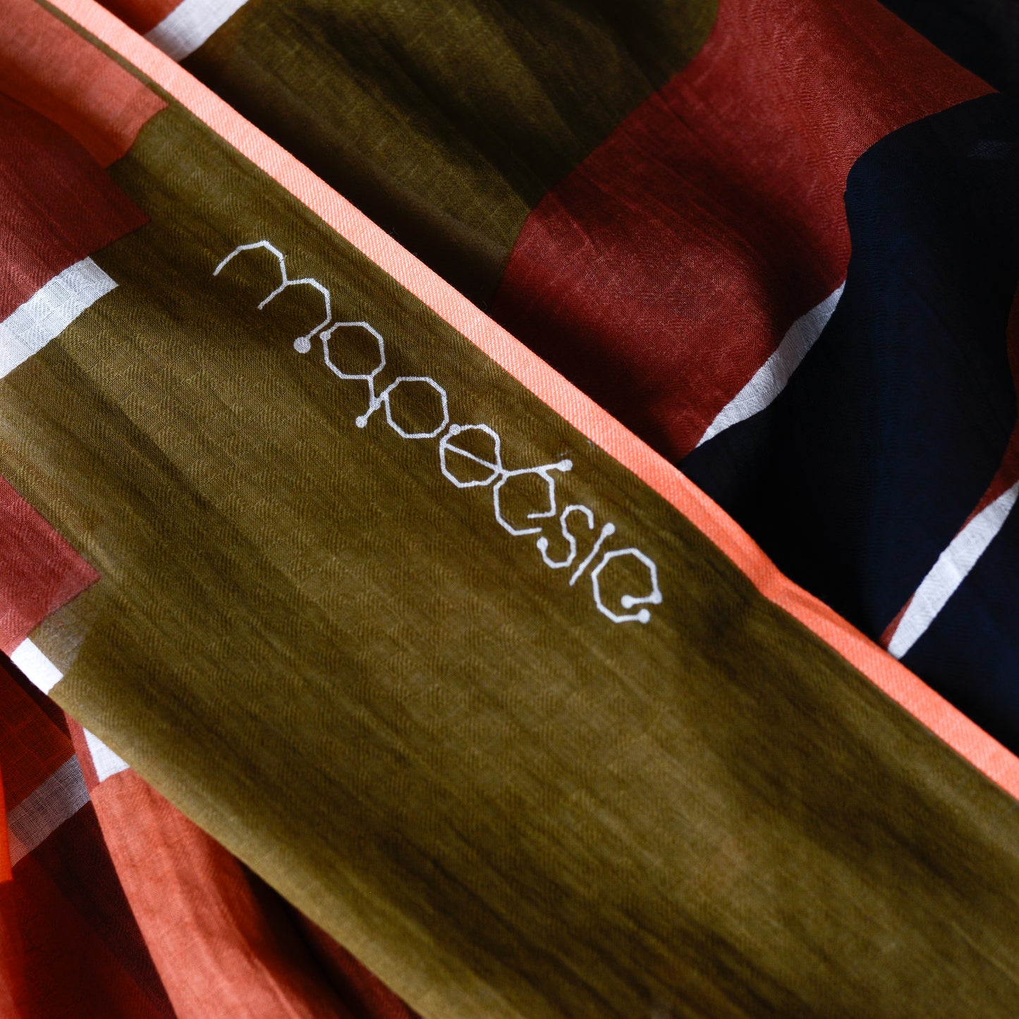 コットンショール Caramel Checkered Pattern