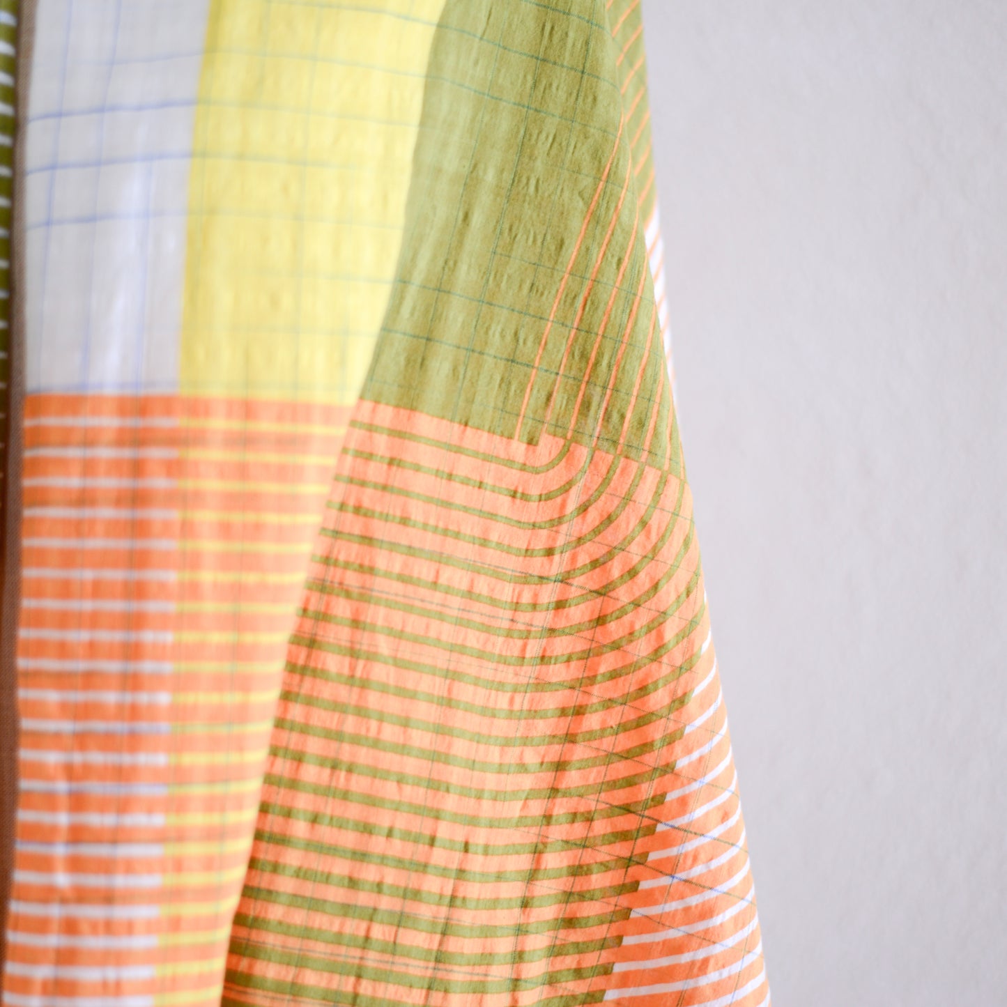 コットンショール Lime Check & Lines