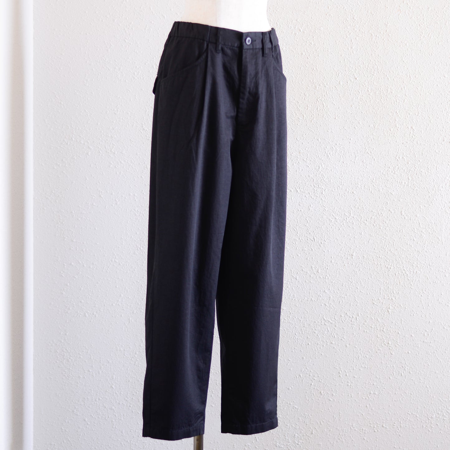 コットンリネンツイルパンツ Black