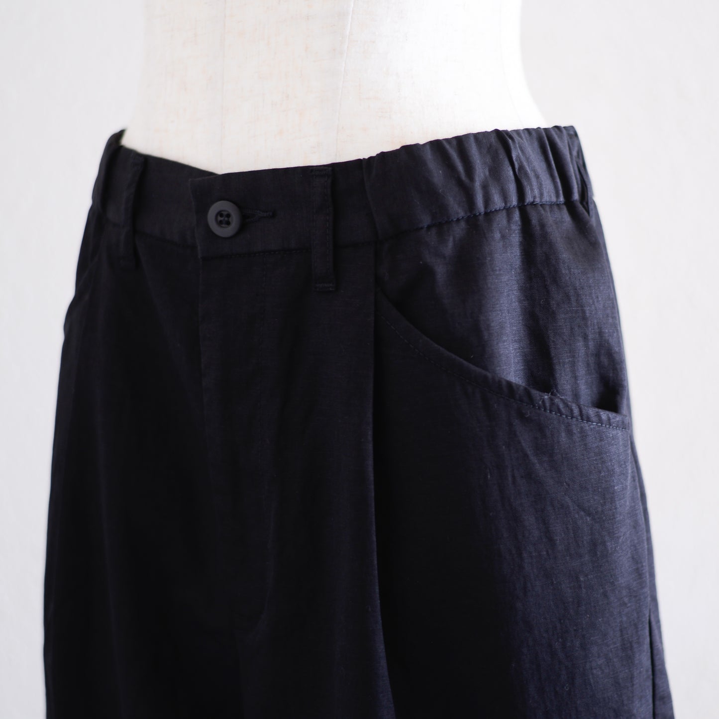 コットンリネンツイルパンツ Black
