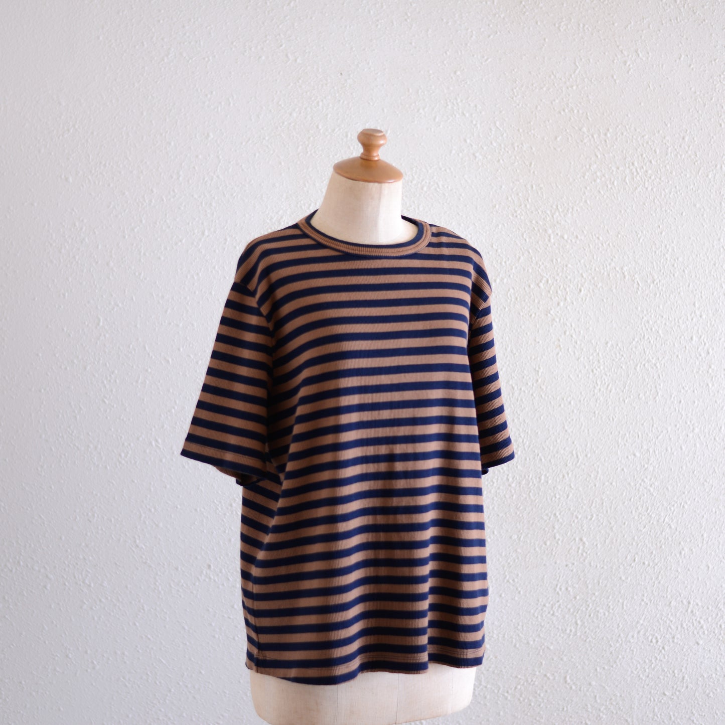 コットンボーダープルオーバー Brown × Black