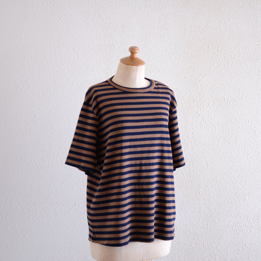 コットンボーダープルオーバー Brown × Black