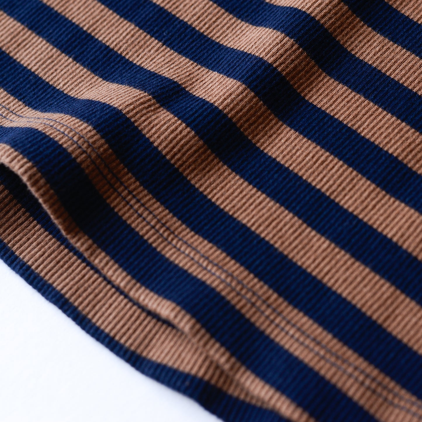 コットンボーダープルオーバー Brown × Black