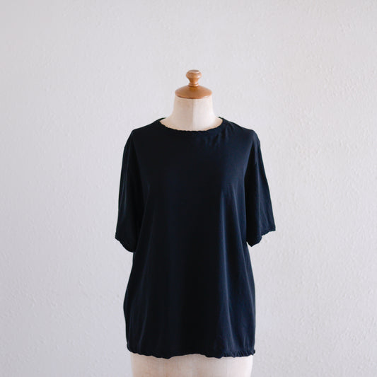 コットンツイストクルーネックプルオーバー Black