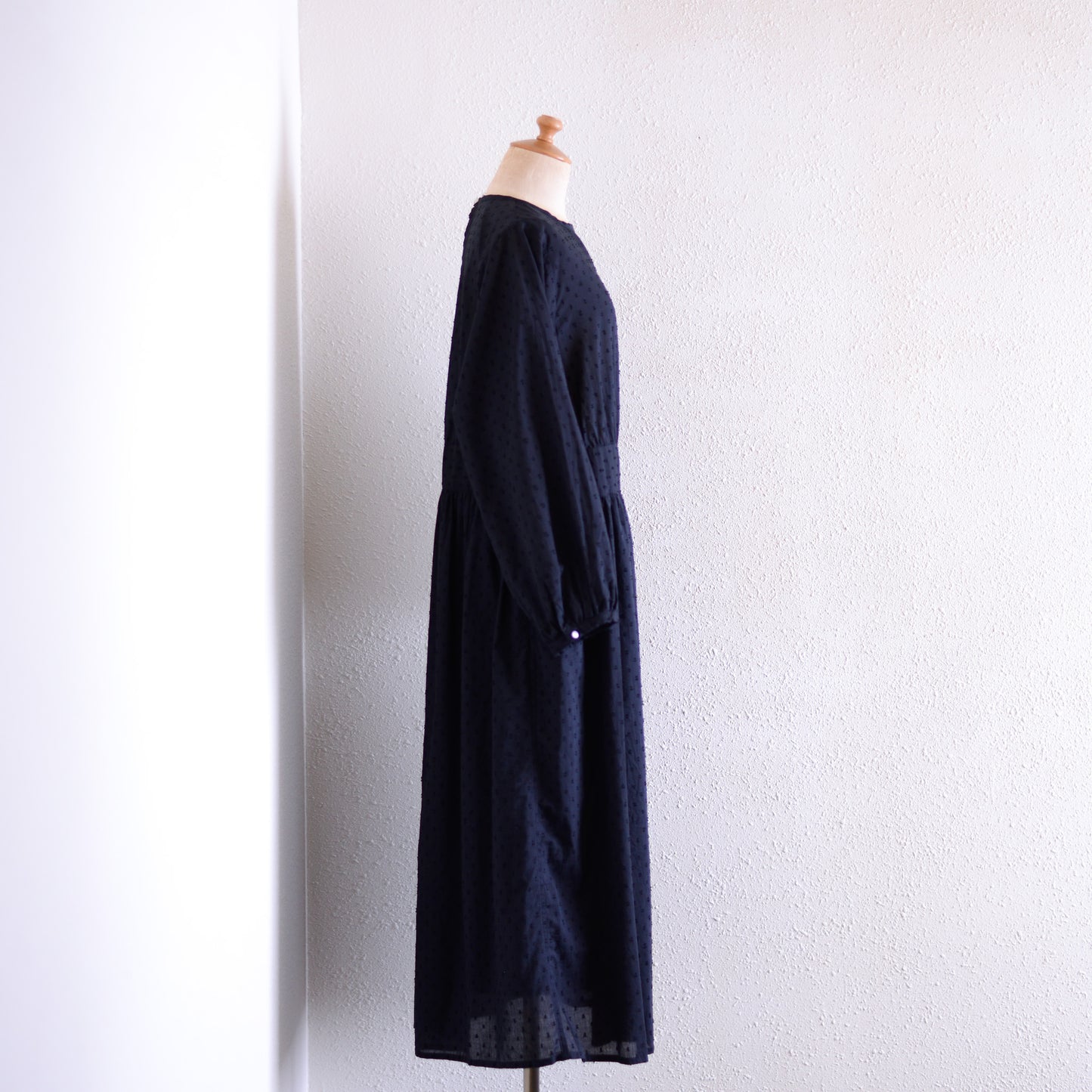 コットンカットドビーワンピース Black