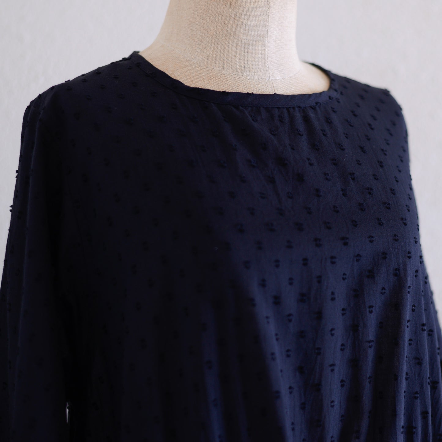 コットンカットドビーワンピース Black