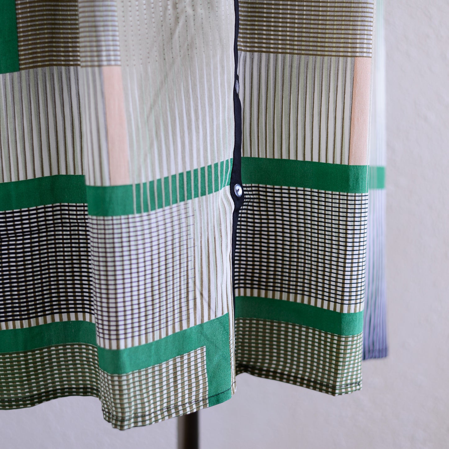 Silk Cotton Prism Dress Green