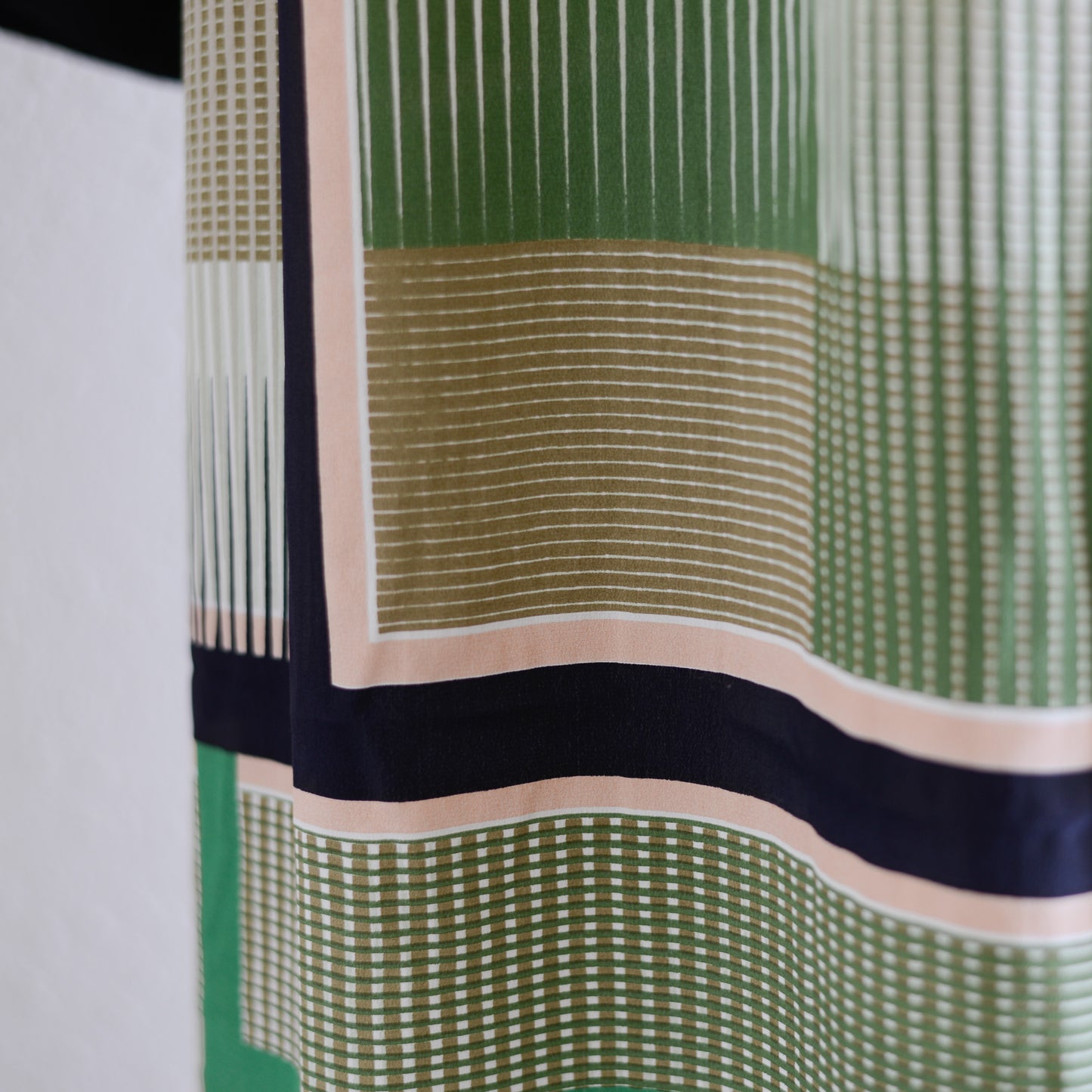 Silk Cotton Prism Dress Green