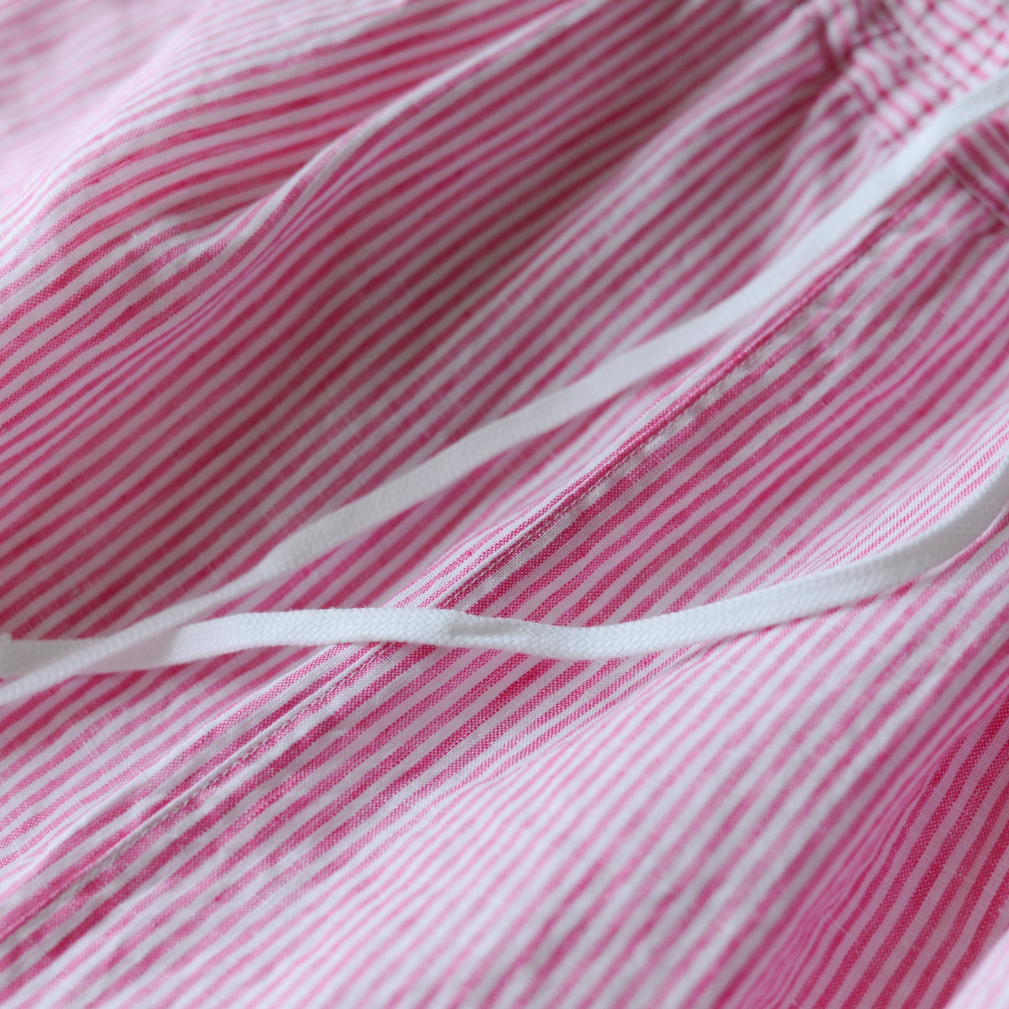 リネンストライプイージーパンツ Off White×Pink