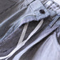 コットンヒッコリーデニムパンツ Off White×Indigo