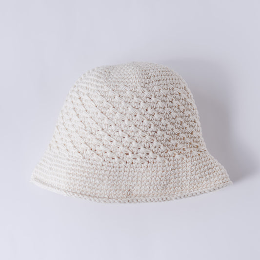 ハンドニティッドクロシェハット Off White