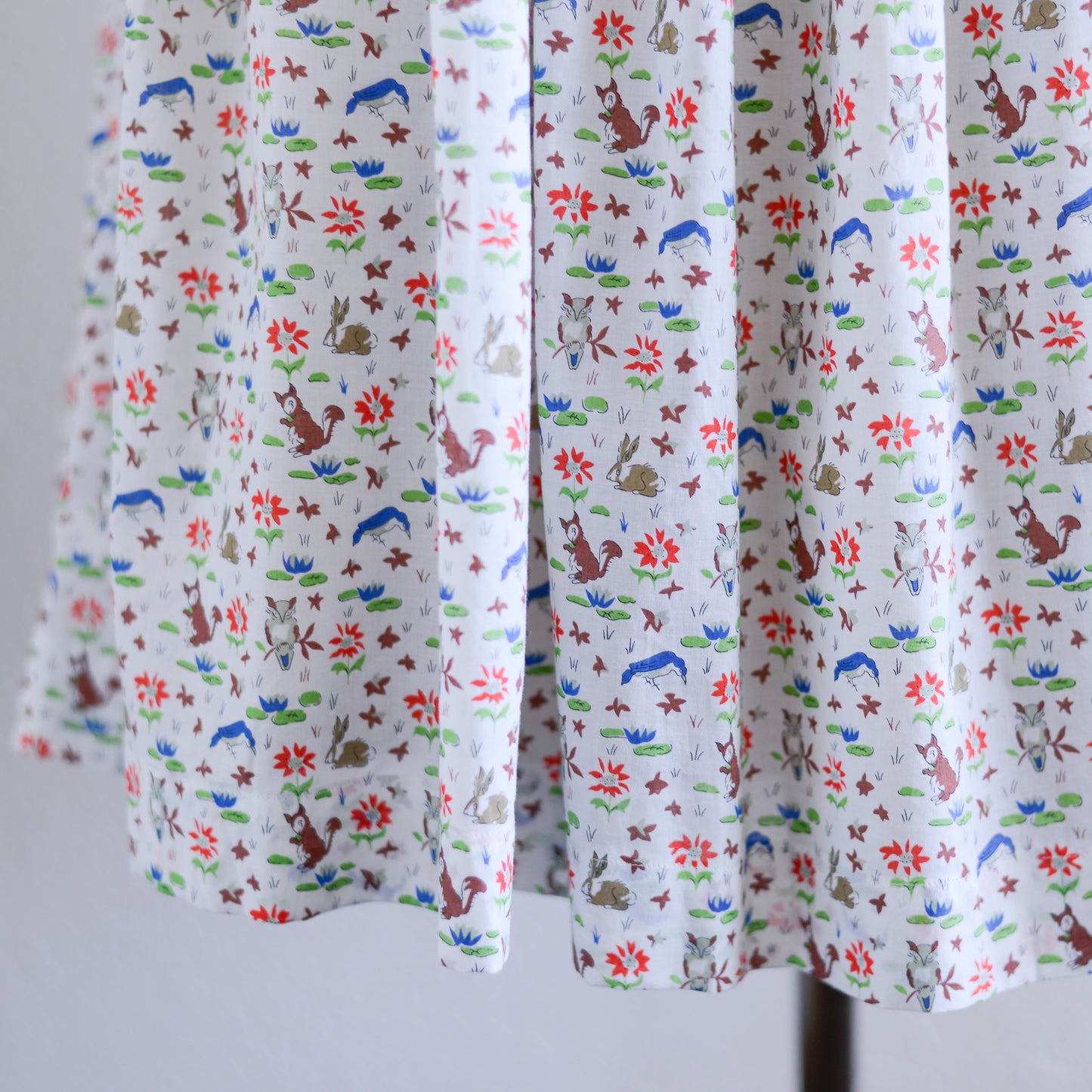 리버티 프린트 오가닉 코튼 개더 스커트 White