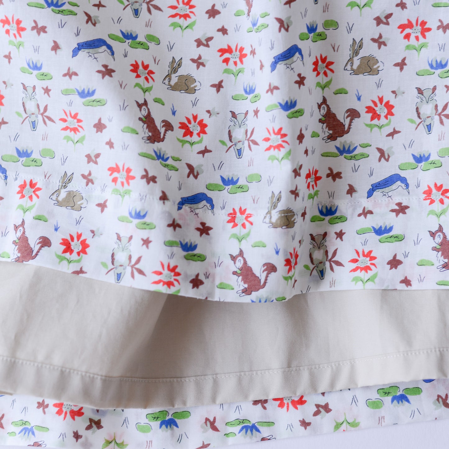 리버티 프린트 오가닉 코튼 개더 스커트 White