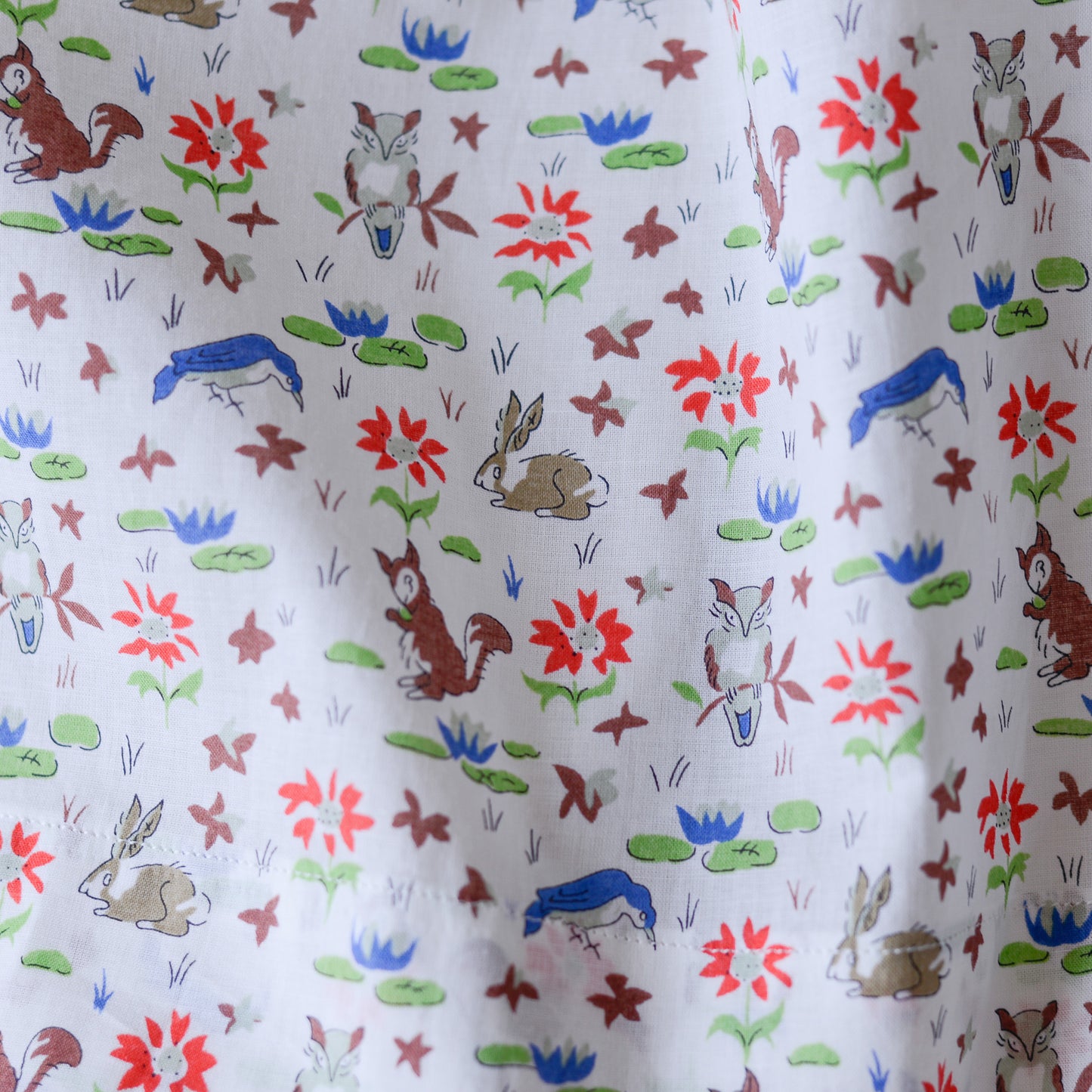 리버티 프린트 오가닉 코튼 개더 스커트 White