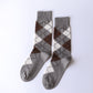 Organic Cotton Alpaca Yak Argyle Socks, Dark Gray