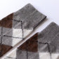 Organic Cotton Alpaca Yak Argyle Socks, Dark Gray
