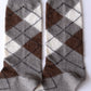 Organic Cotton Alpaca Yak Argyle Socks, Dark Gray