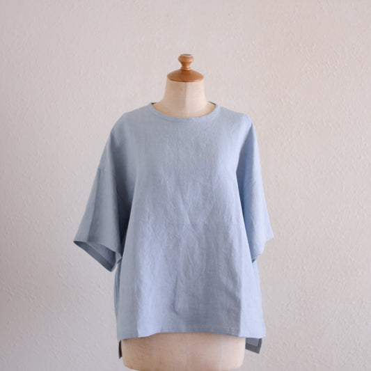 リネンボックスプルオーバー Sax