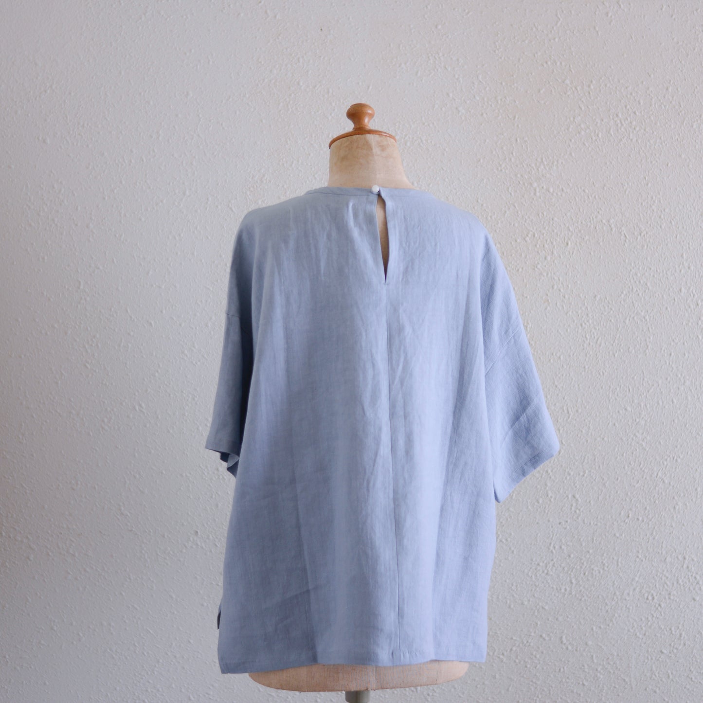 リネンボックスプルオーバー Sax