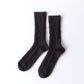 Alpaca Cable Knit Socks Dark Brown