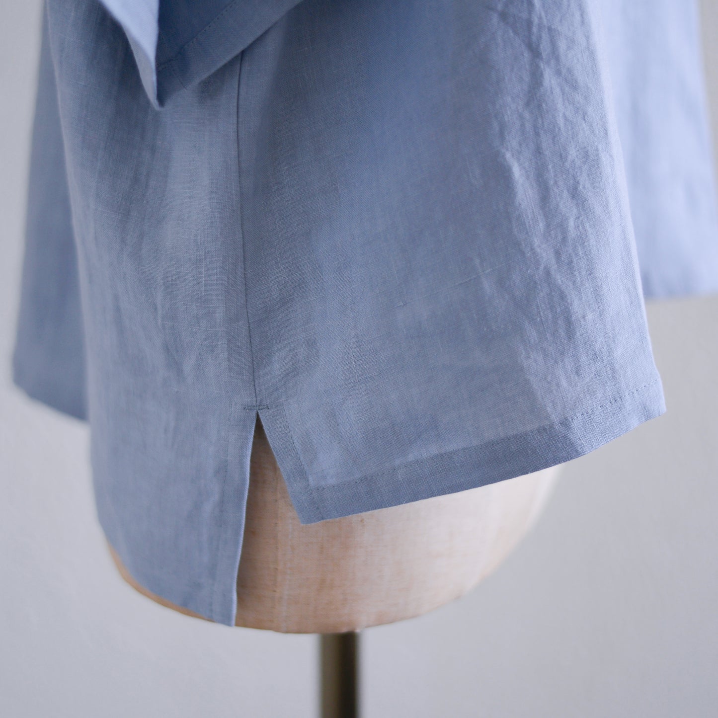 リネンボックスプルオーバー Sax