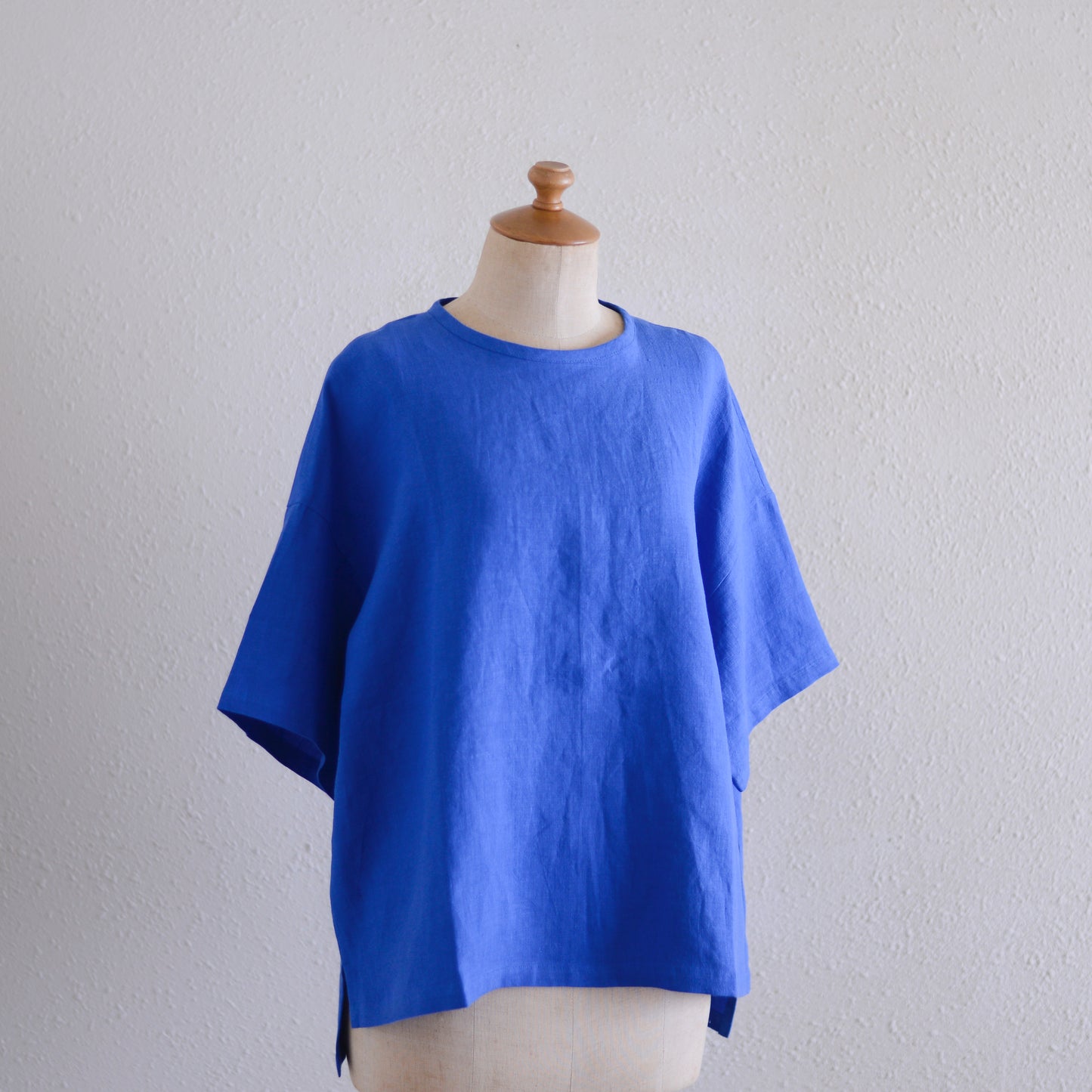 リネンボックスプルオーバー Blue