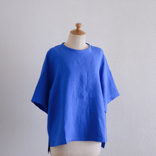リネンボックスプルオーバー Blue