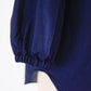 コットンリネンフリルカラー七分袖シャツ Navy