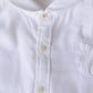 Cotton Mini Pocket Round Collar Shirt White