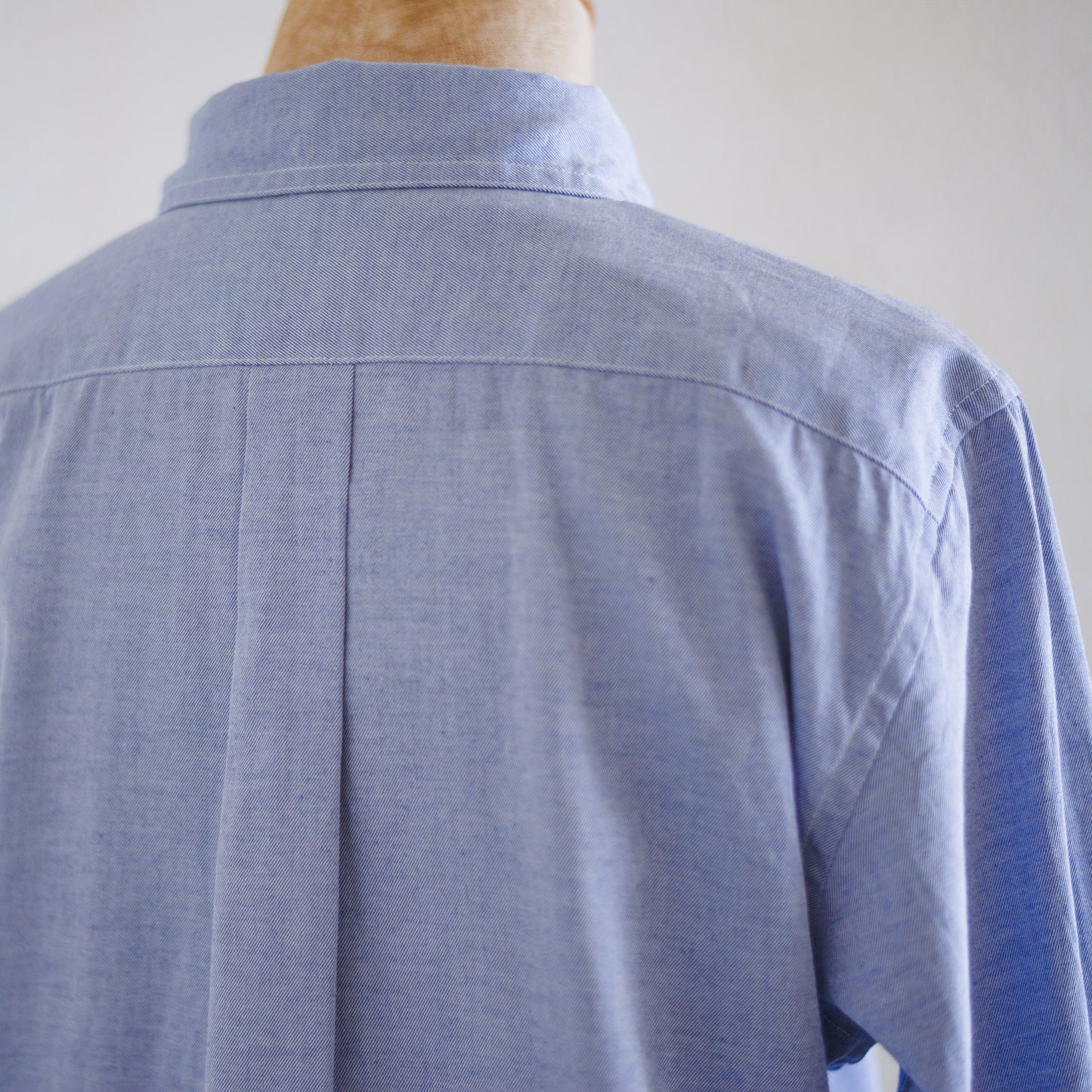 コットンミニポケット丸襟シャツ Blue