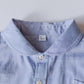 コットンミニポケット丸襟シャツ Blue