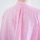 フレンチリネンストライプ半袖シャツ Off White × Pink