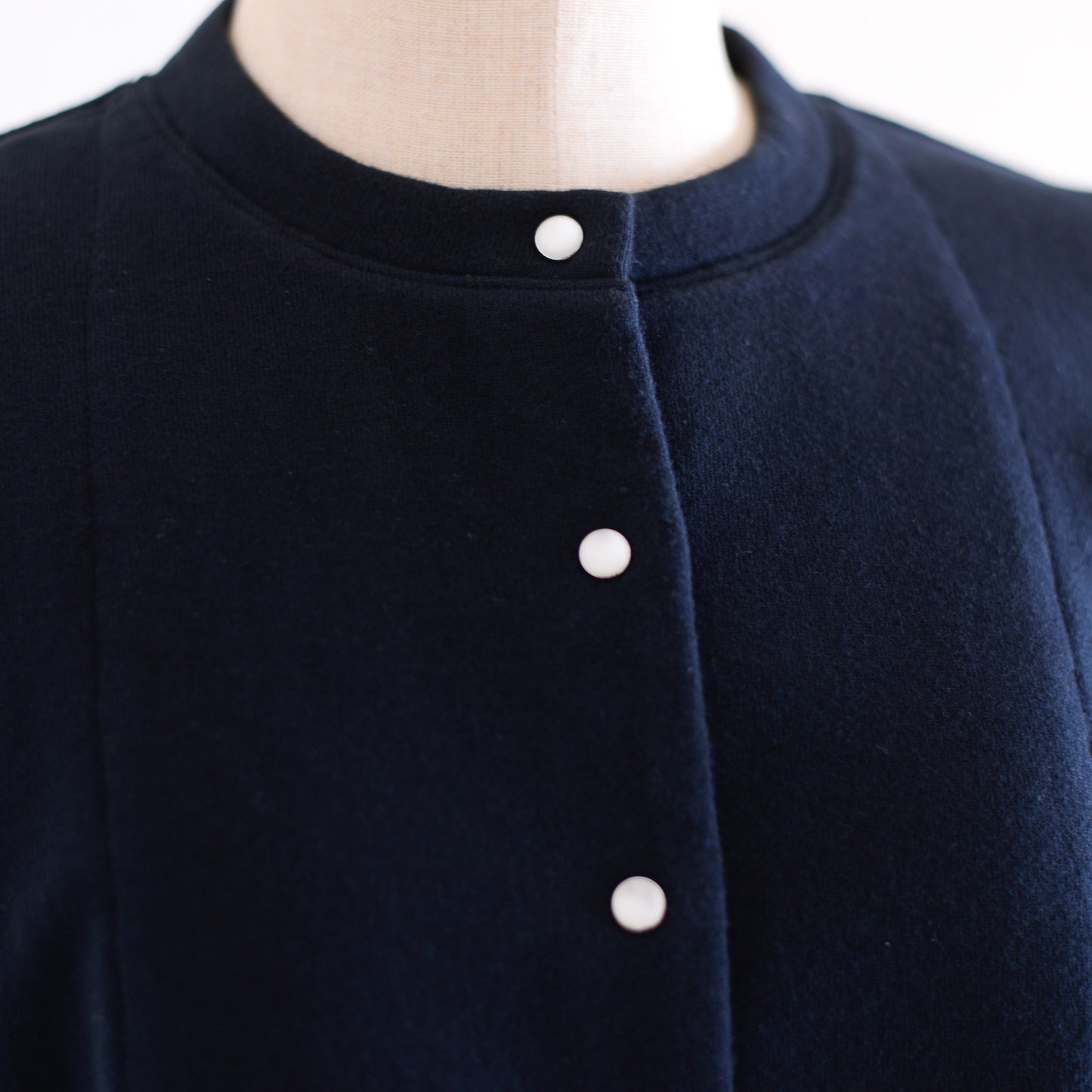 コットンウールスナップカーディガン Black