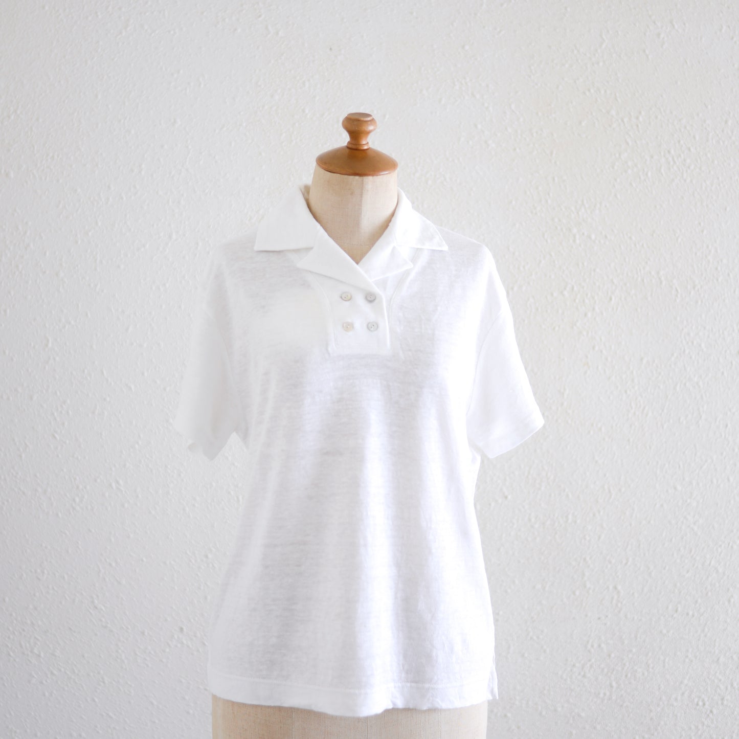 リネンジャージオープンカラープルオーバー  Off White