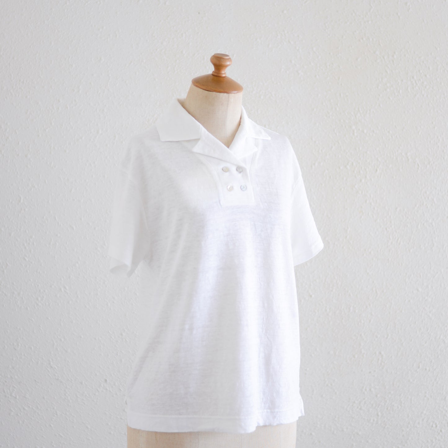 リネンジャージオープンカラープルオーバー  Off White