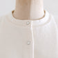 Cotton wool snap cardigan in off-white