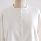 Cotton wool snap cardigan in off-white