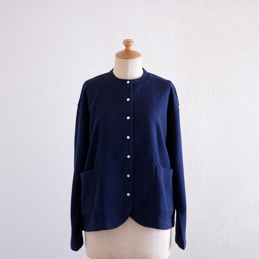コットンウールスナップカーディガン Navy