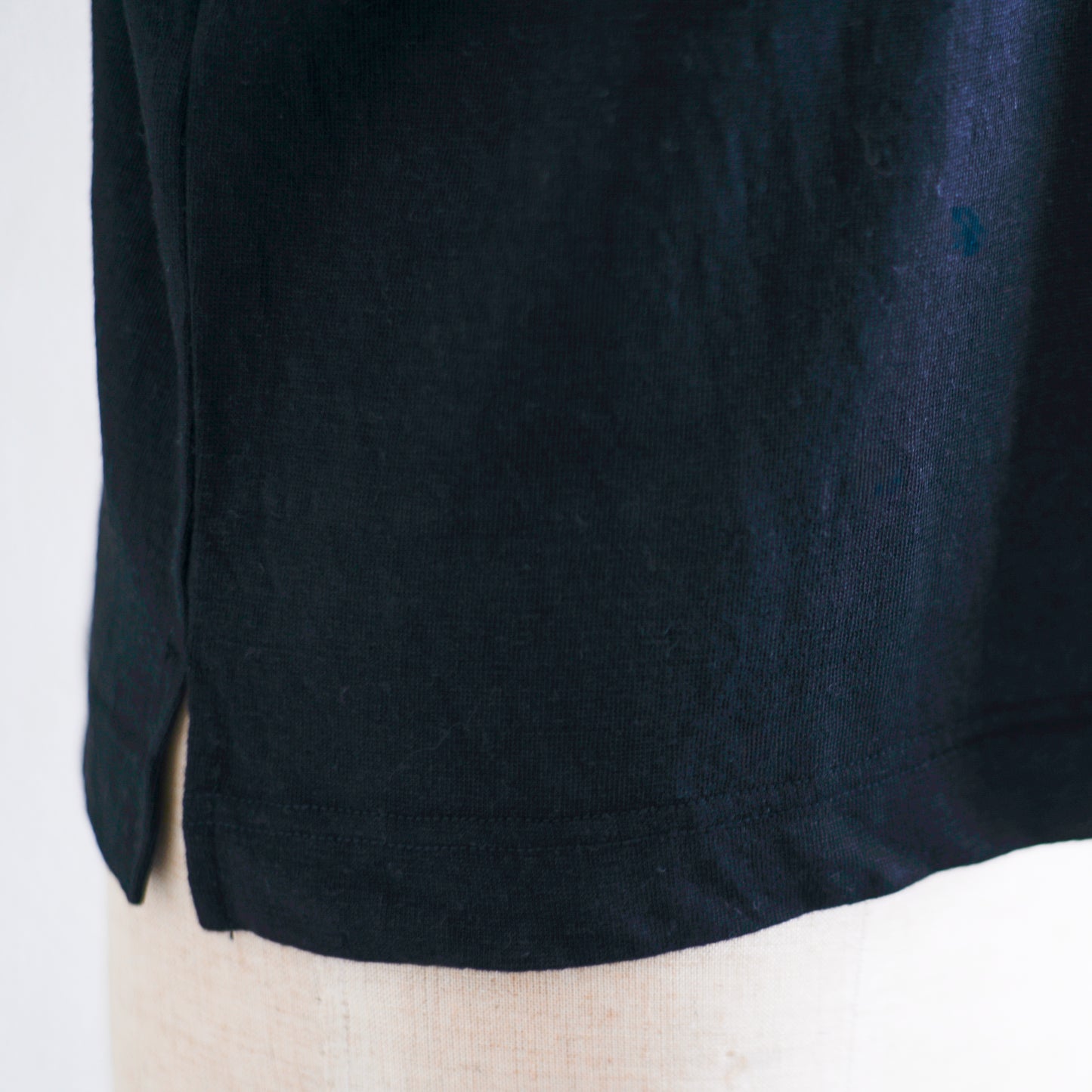 リネンジャージオープンカラープルオーバー  Black