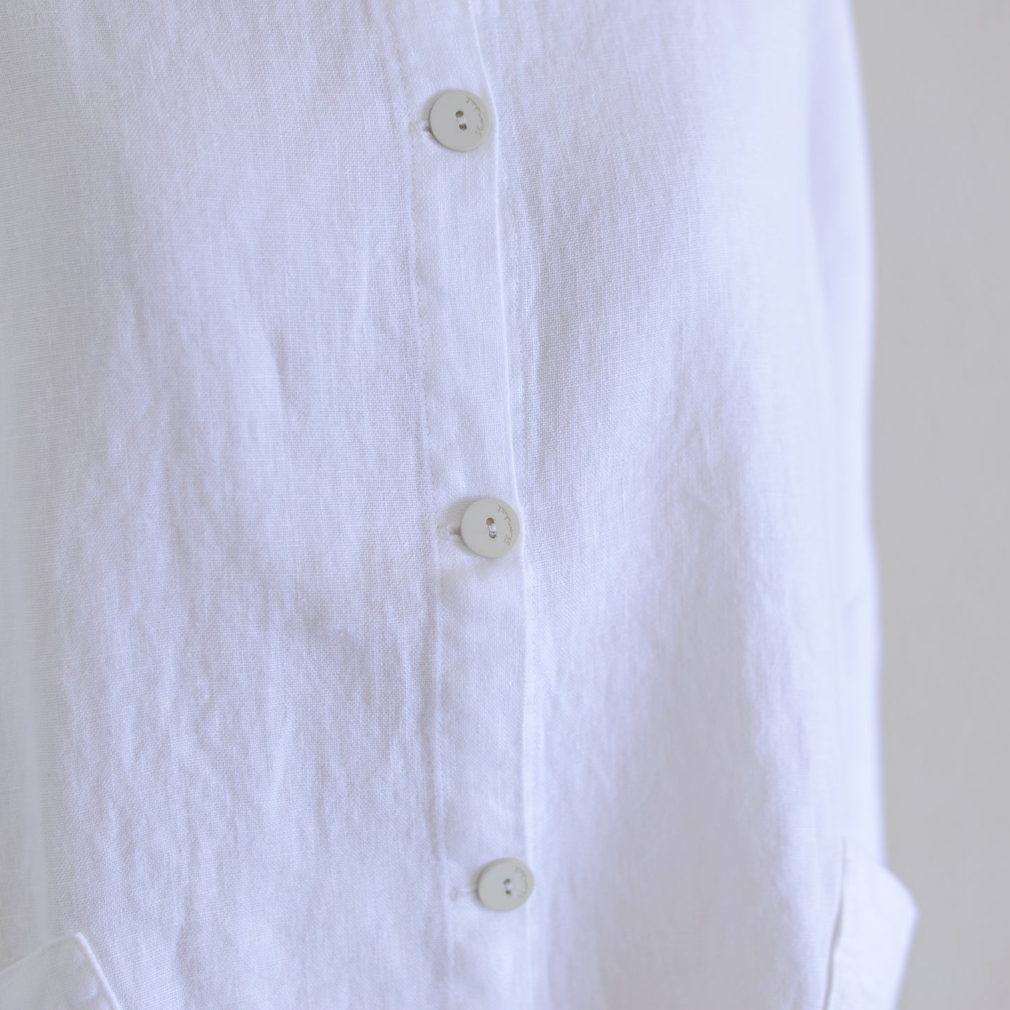 リネンラウンドカラージャケット White