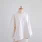 Cotton fleece box pullover in off-white