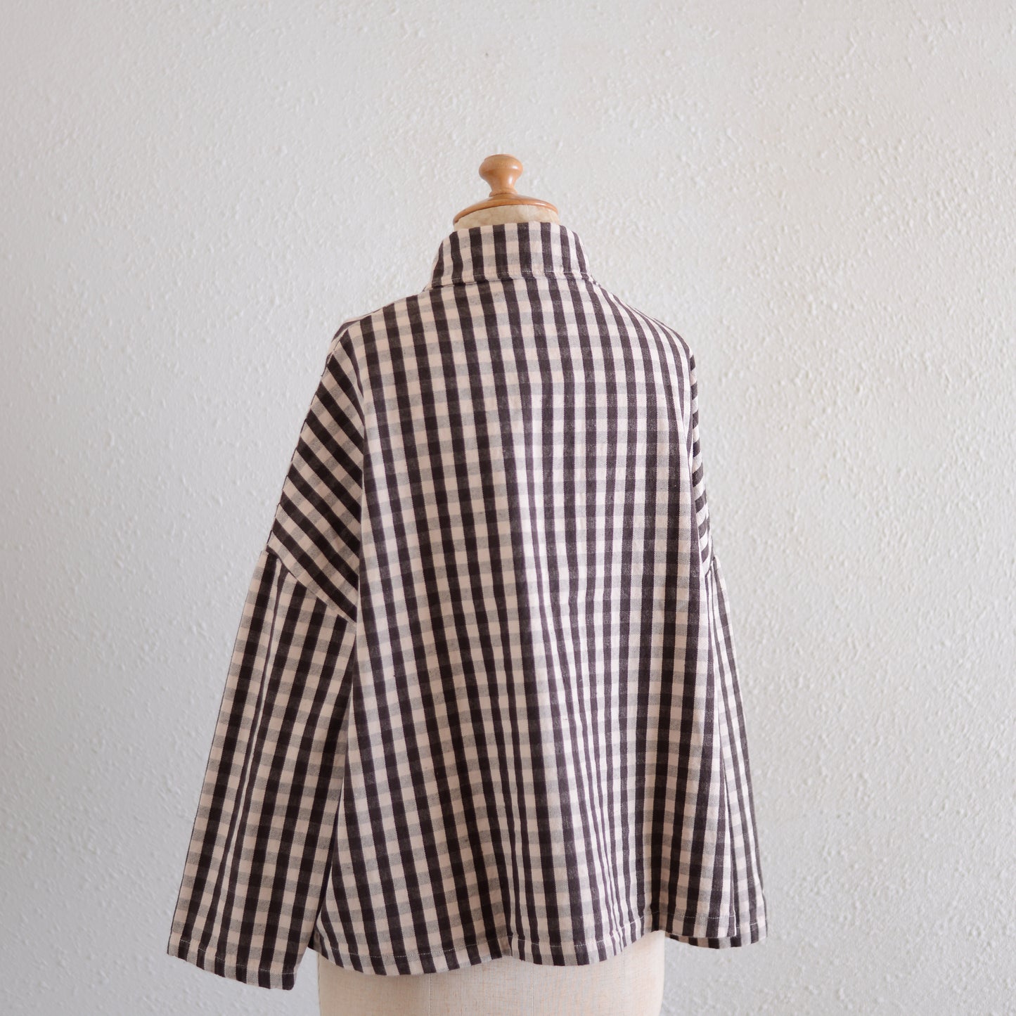 コットンラウンドカラージャケット Gingham Check