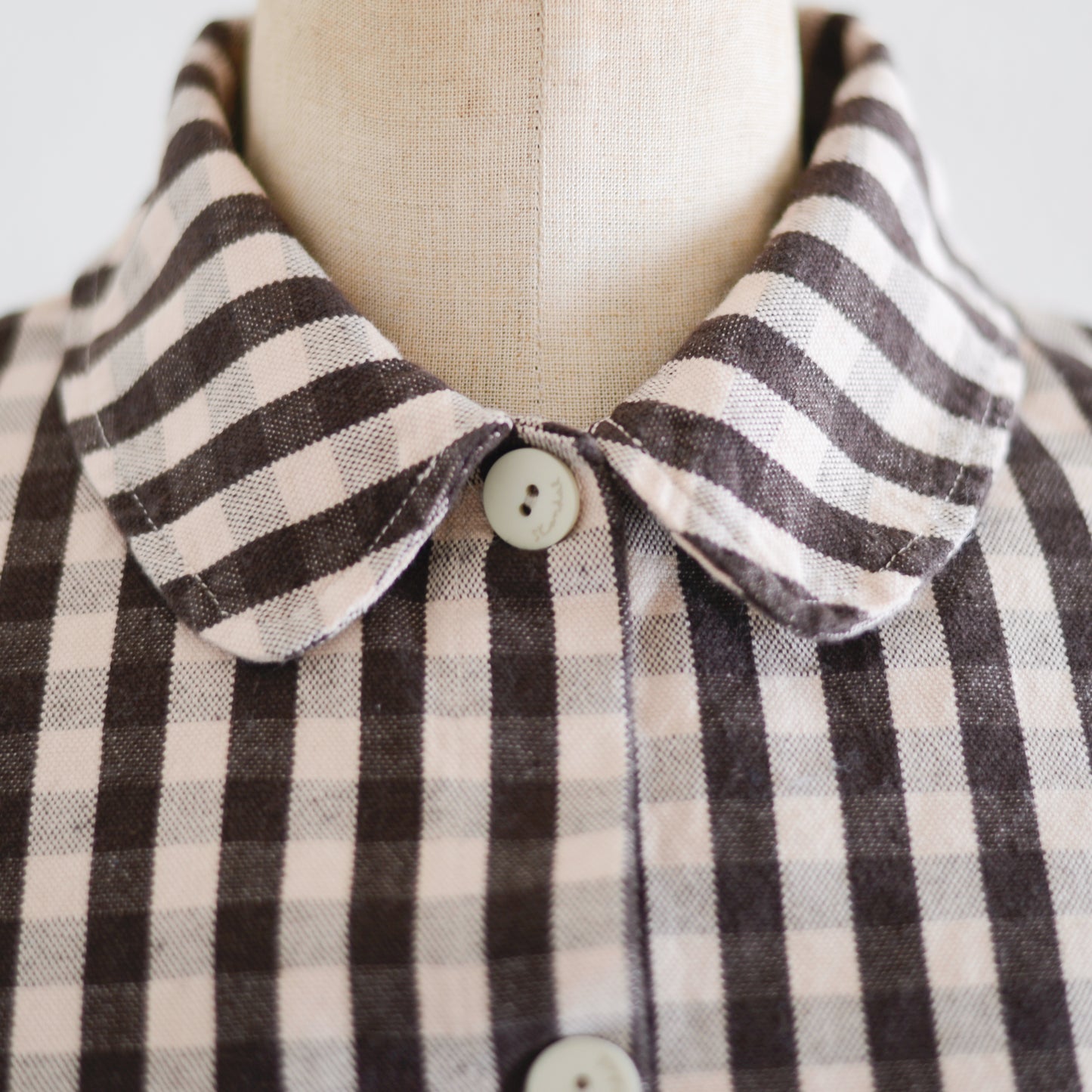 コットンラウンドカラージャケット Gingham Check