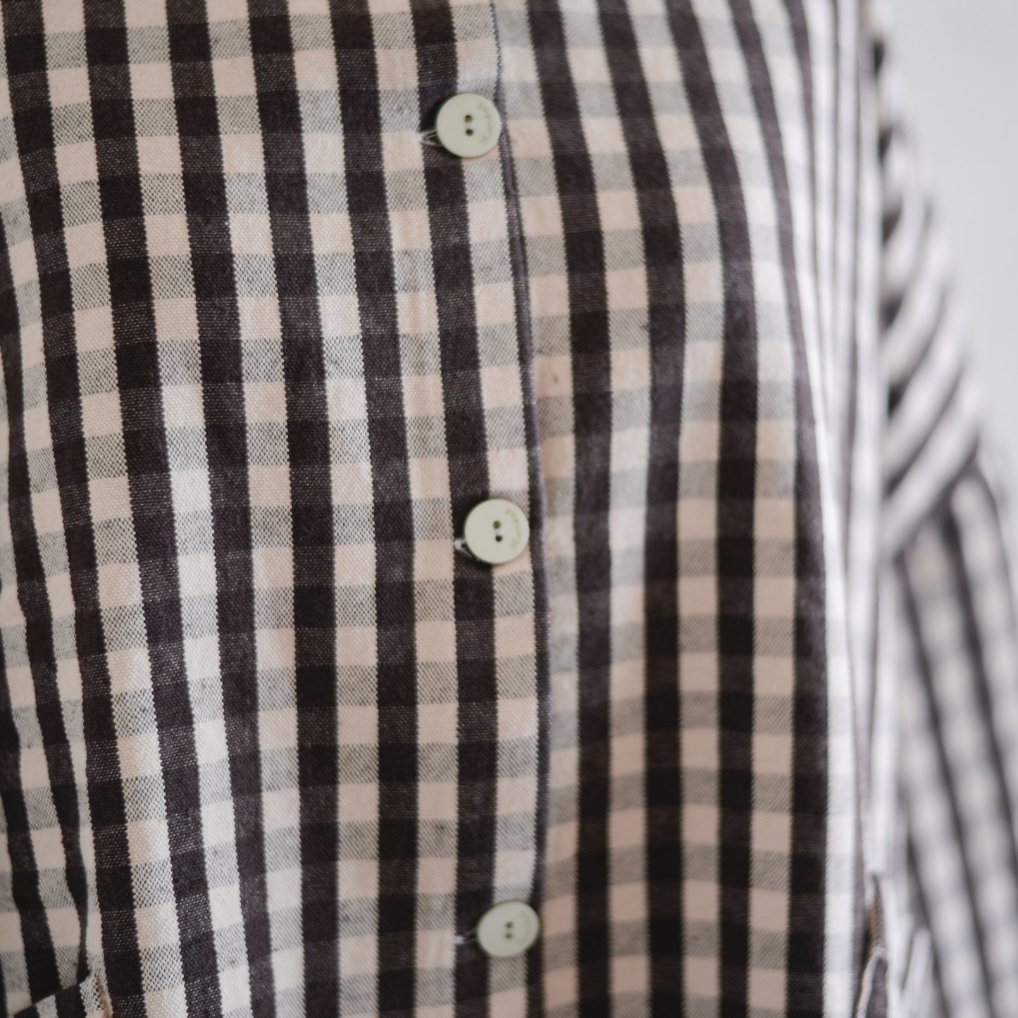 コットンラウンドカラージャケット Gingham Check