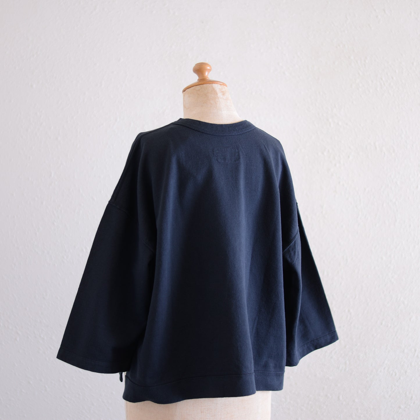 コットン裏毛ボックスプルオーバー Black