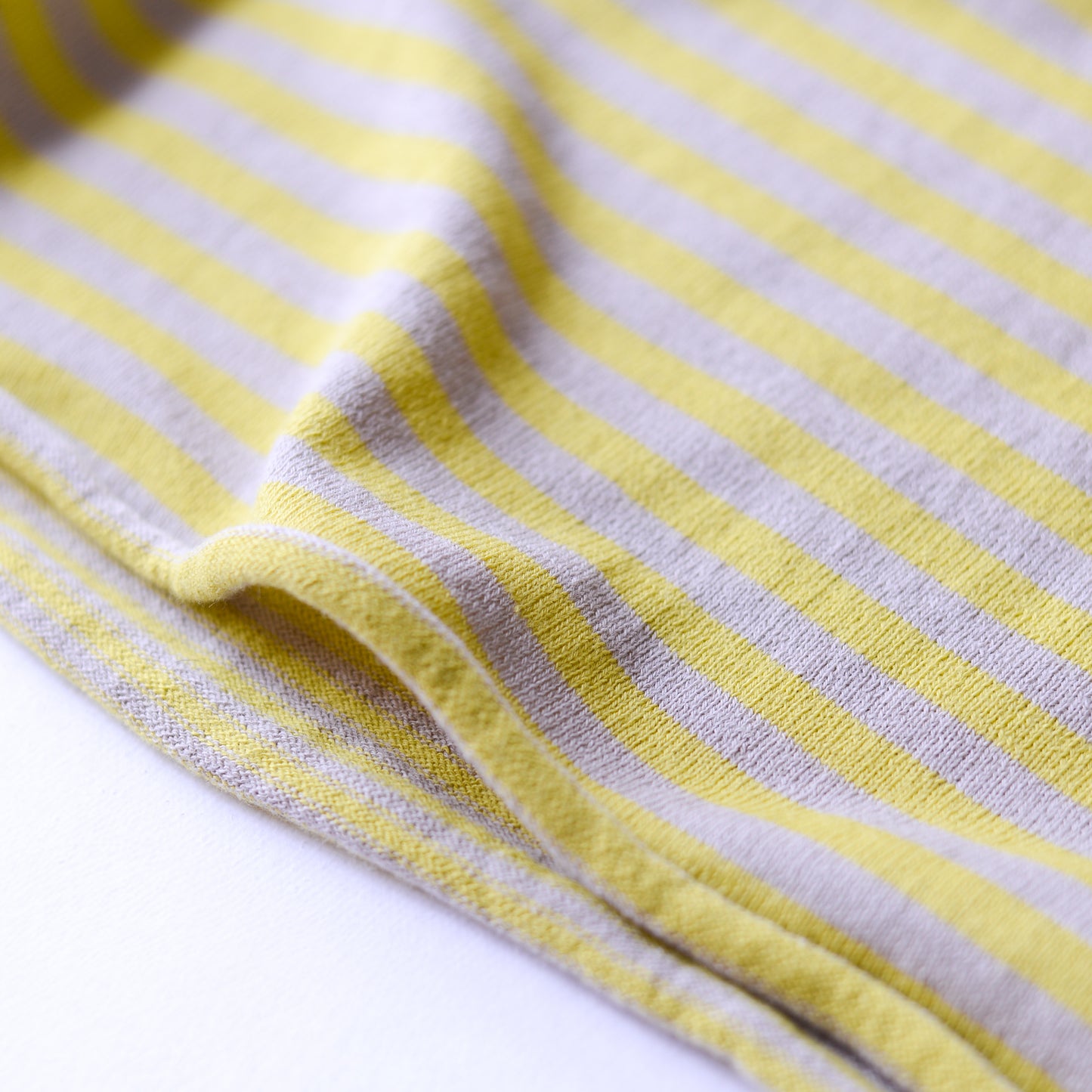 コットンボーダーニットプルオーバー Beige × Yellow