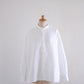 Linen cotton band collar shirt Off White