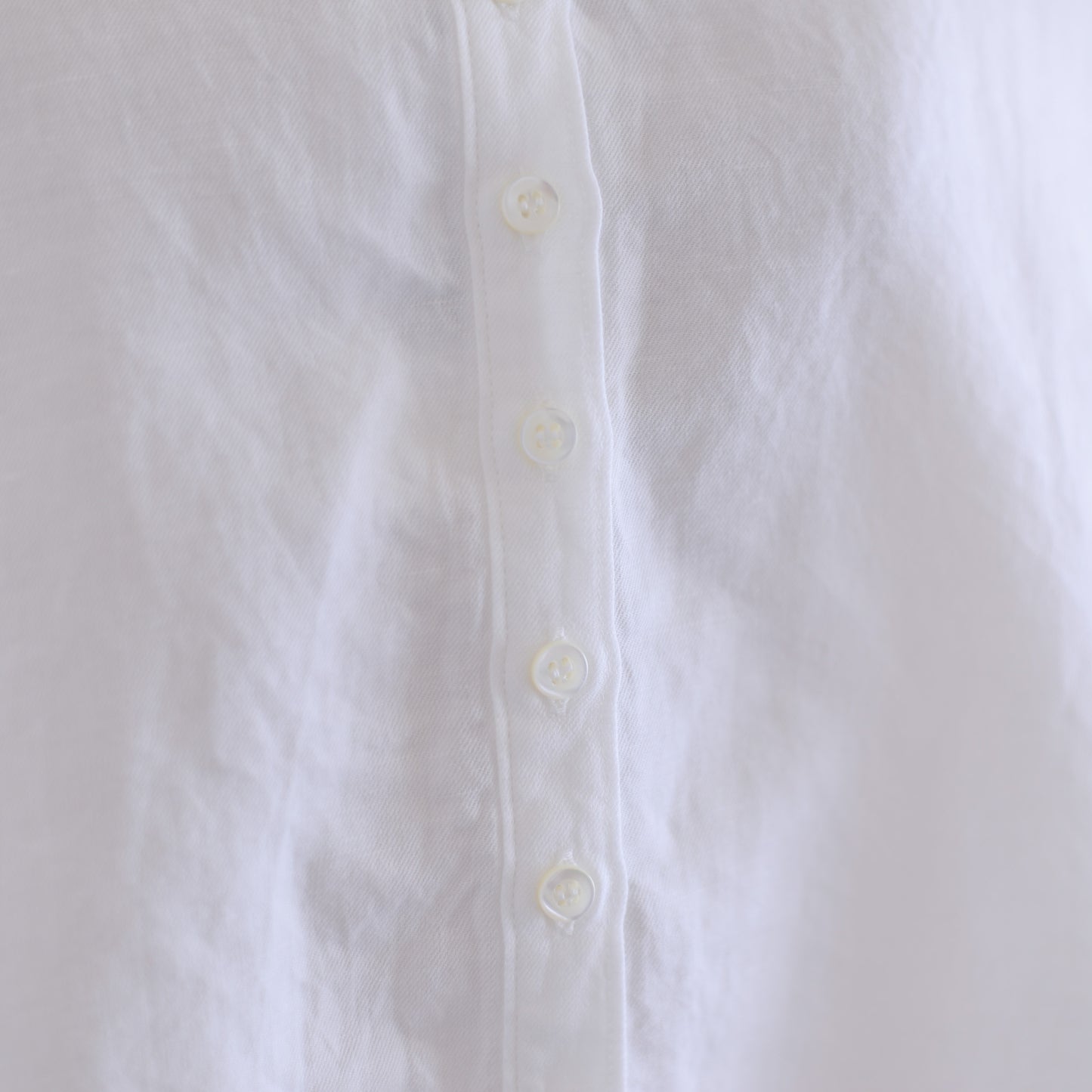 Linen cotton band collar shirt Off White