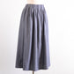 Cotton Cupro Wool Tuck Easy Skirt in Charcoal Grey